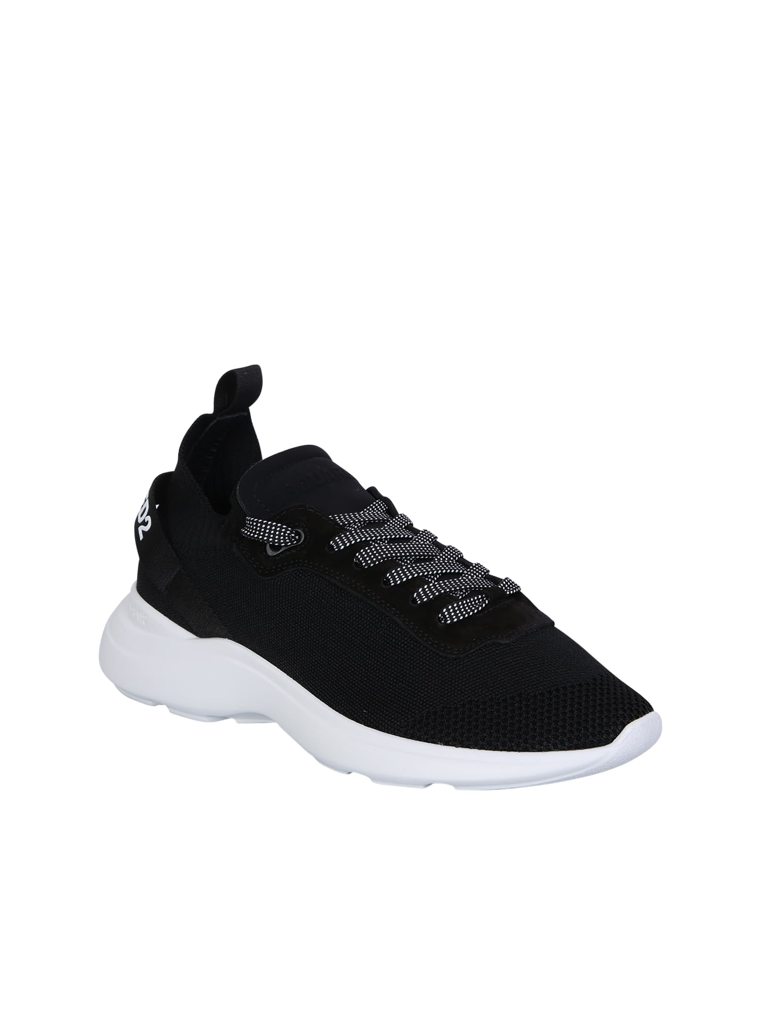 Shop Dsquared2 Black And White Fly Sneakers