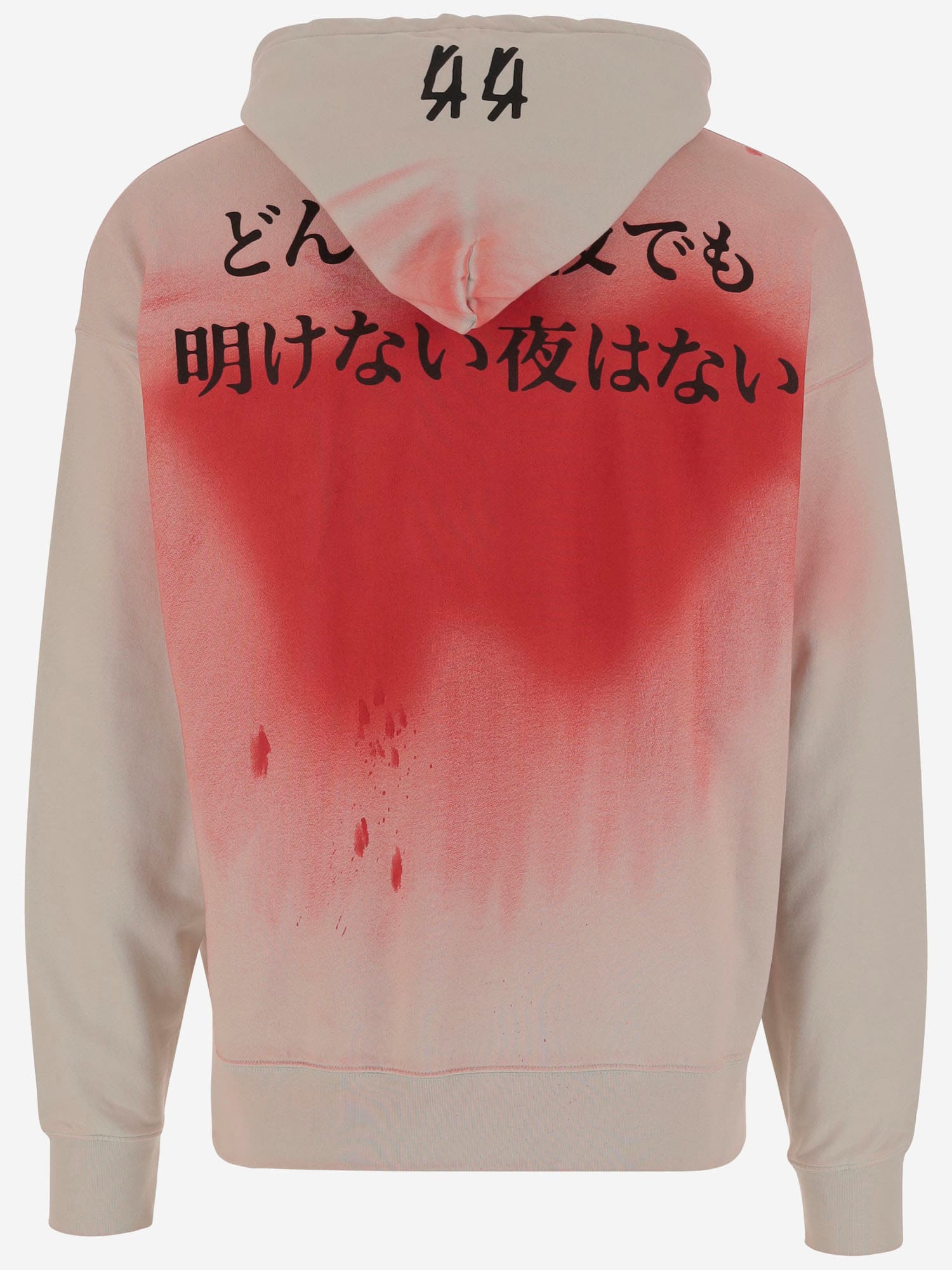 44 Label Group Faded Gen Cotton Sweatshirt With Print In Red