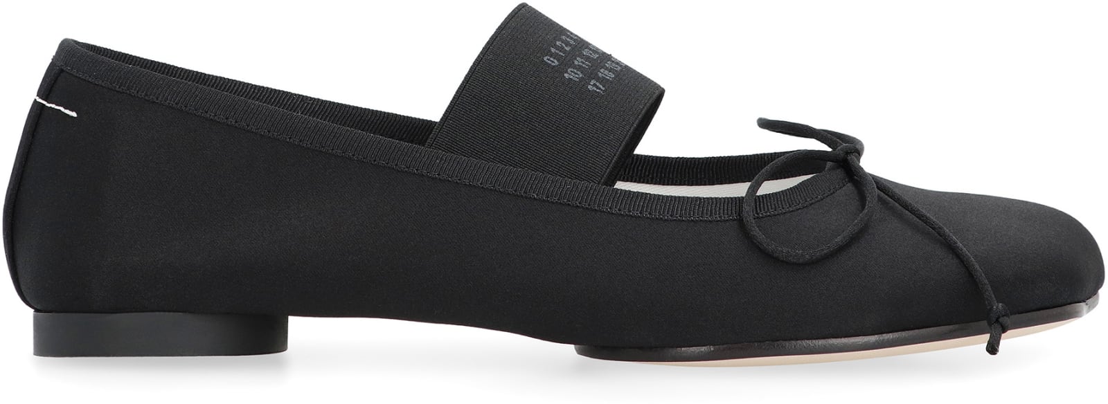 Shop Mm6 Maison Margiela Anatomic Fabric Ballet Flats In Black