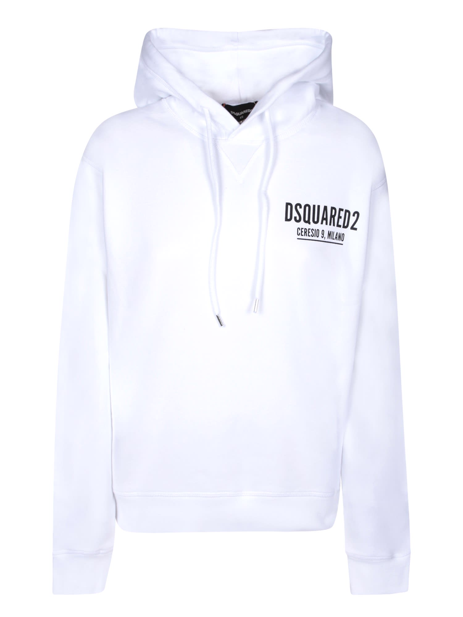 DSQUARED2 CERESIO 9 COOL WHITE HOODIE 