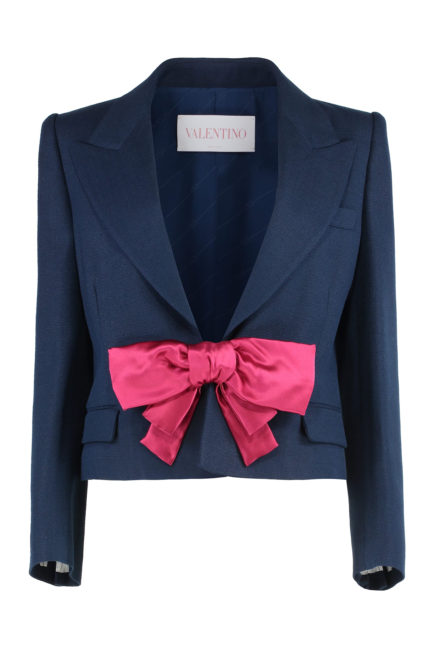 Valentino Tailored Bow-detail Jacket Crafted From Lightweight Viscose