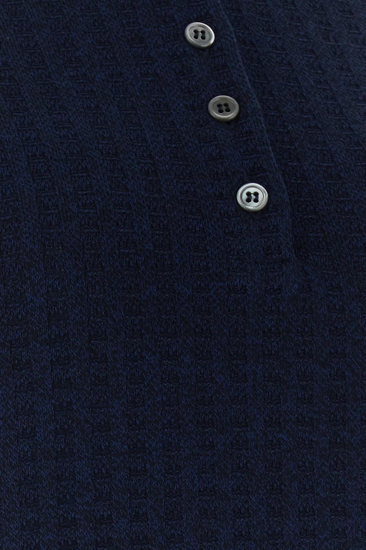 Shop Thom Browne Navy Blue Cotton Polo Dress