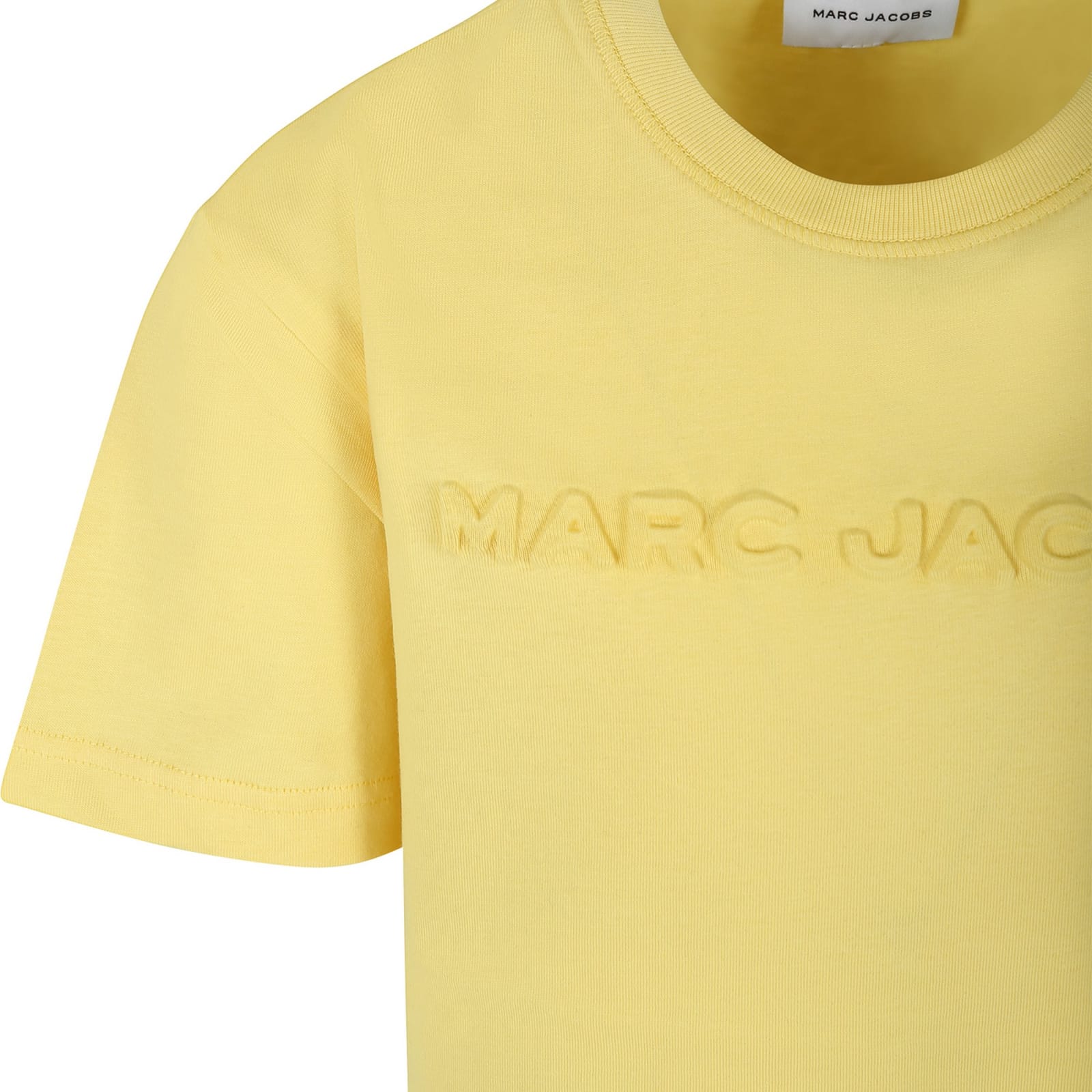 Shop Little Marc Jacobs Yellow T-shirt For Kids With Logo
