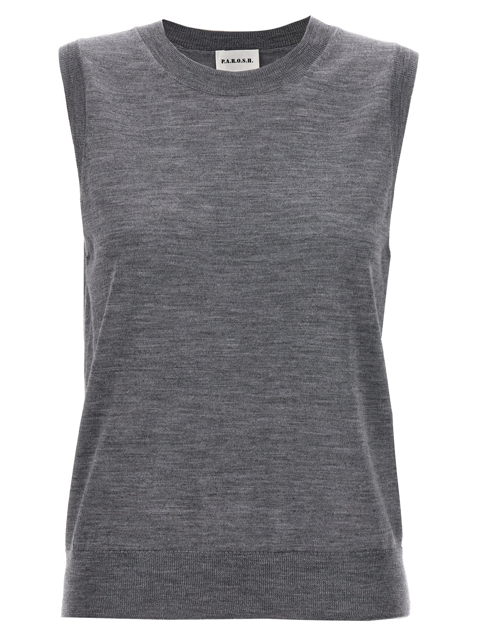 Shop P.a.r.o.s.h Wool Blend Vest In Gray