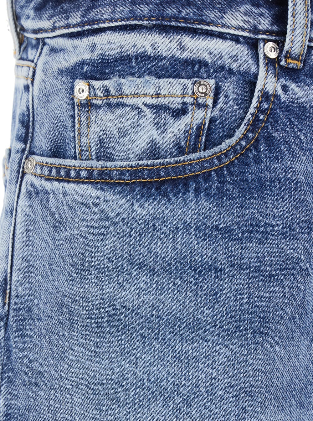 Icon Denim Light Blue Jeans With Belt Loops And Logo Patch On The Rear In Denim Man In Light Blue