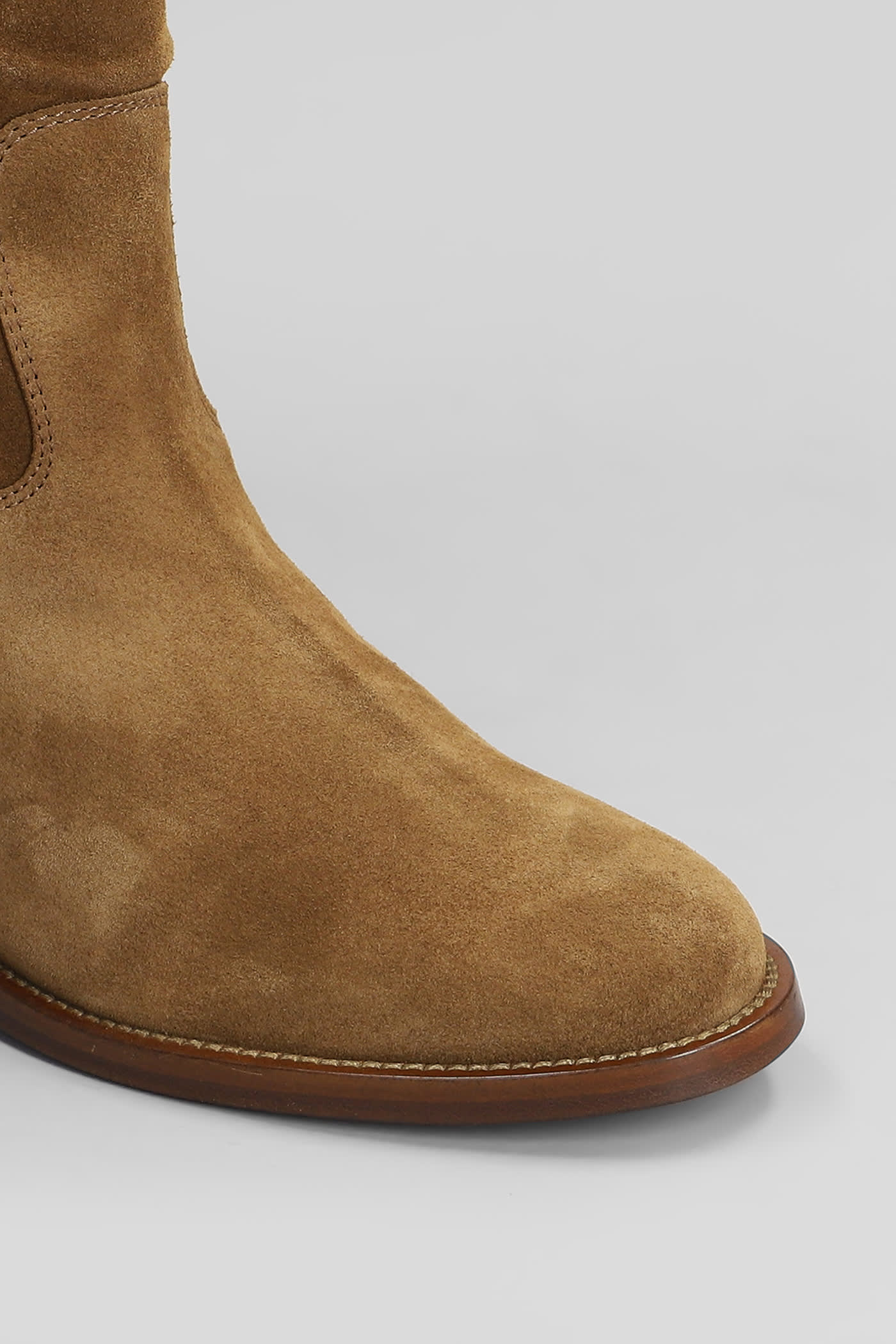 Via Roma 15 Ankle Boots Inside Wedge In Leather Color Suede In Leather Color