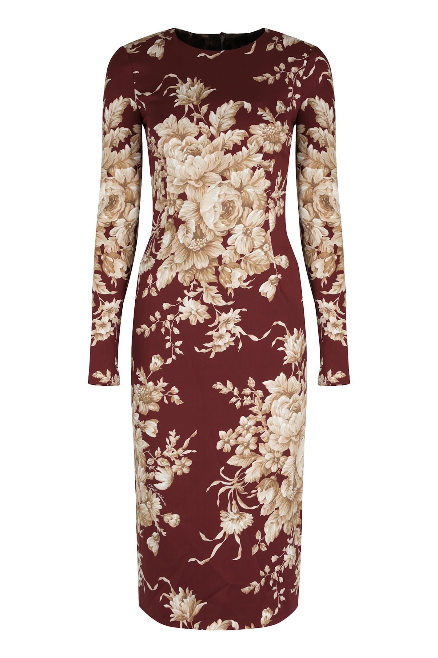 Dolce & Gabbana I Live In A Sheath Dress Made Of Silk Charmeuse. In Multi