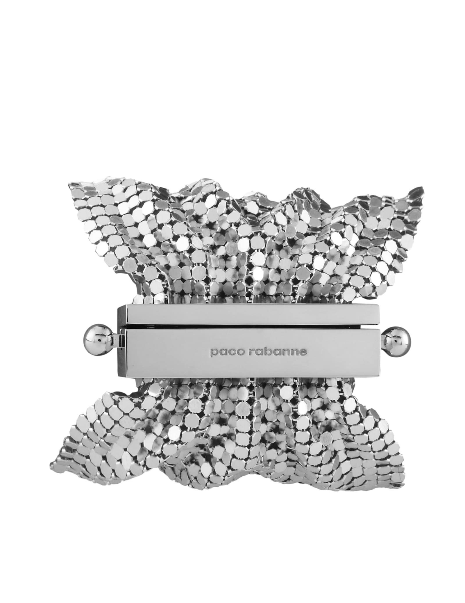 Paco Rabanne Pixel Tie Bracelet In Silver Color Knit
