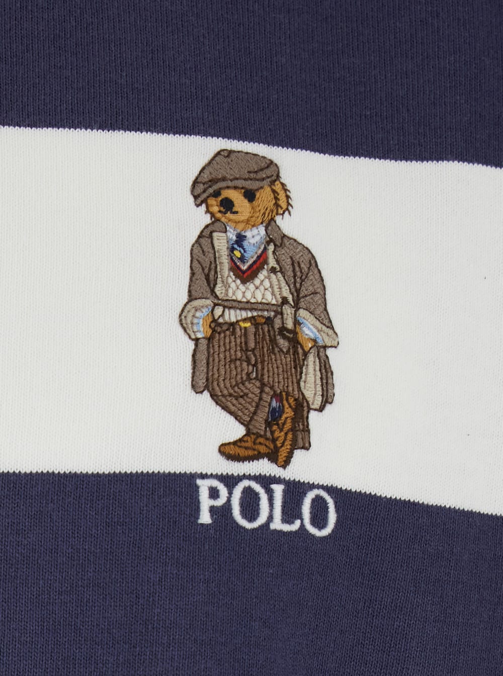 Polo Ralph Lauren Rugby Fit Blue And White Polo Shirt With Logo Embroidery On The Front And All-over Striped Motif In  In Blue