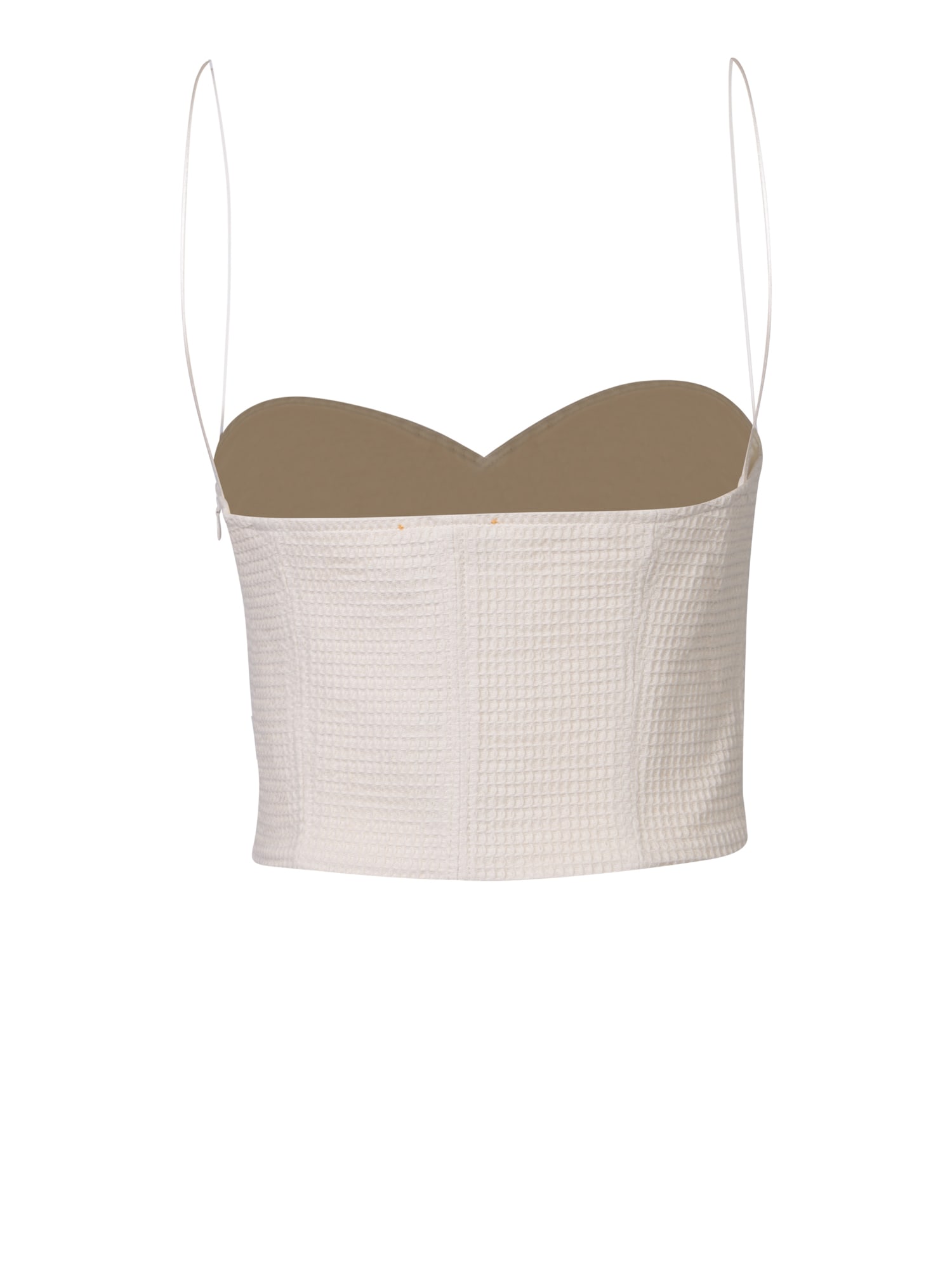 FORTE FORTE IVORY WAFFLE COTTON BUSTIER TOP