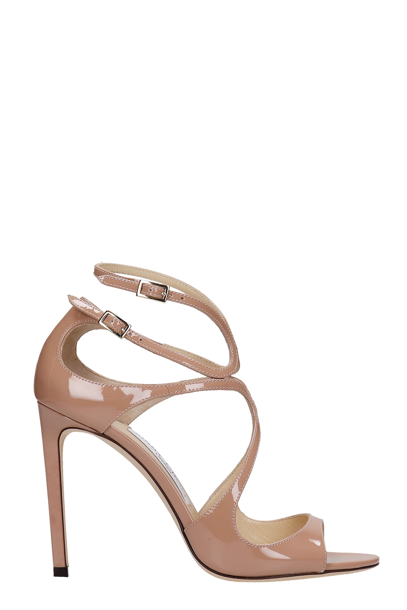 Jimmy Choo Lang Sandals In Powder Patent Leather