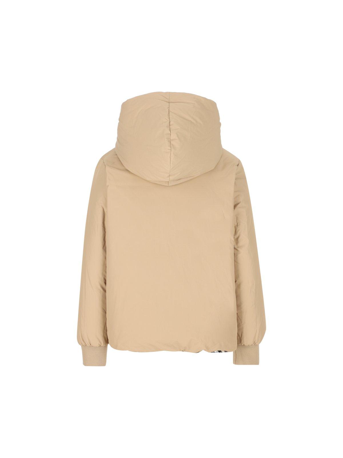 BURBERRY CHECKED HOODED REVERSIBLE JACKET