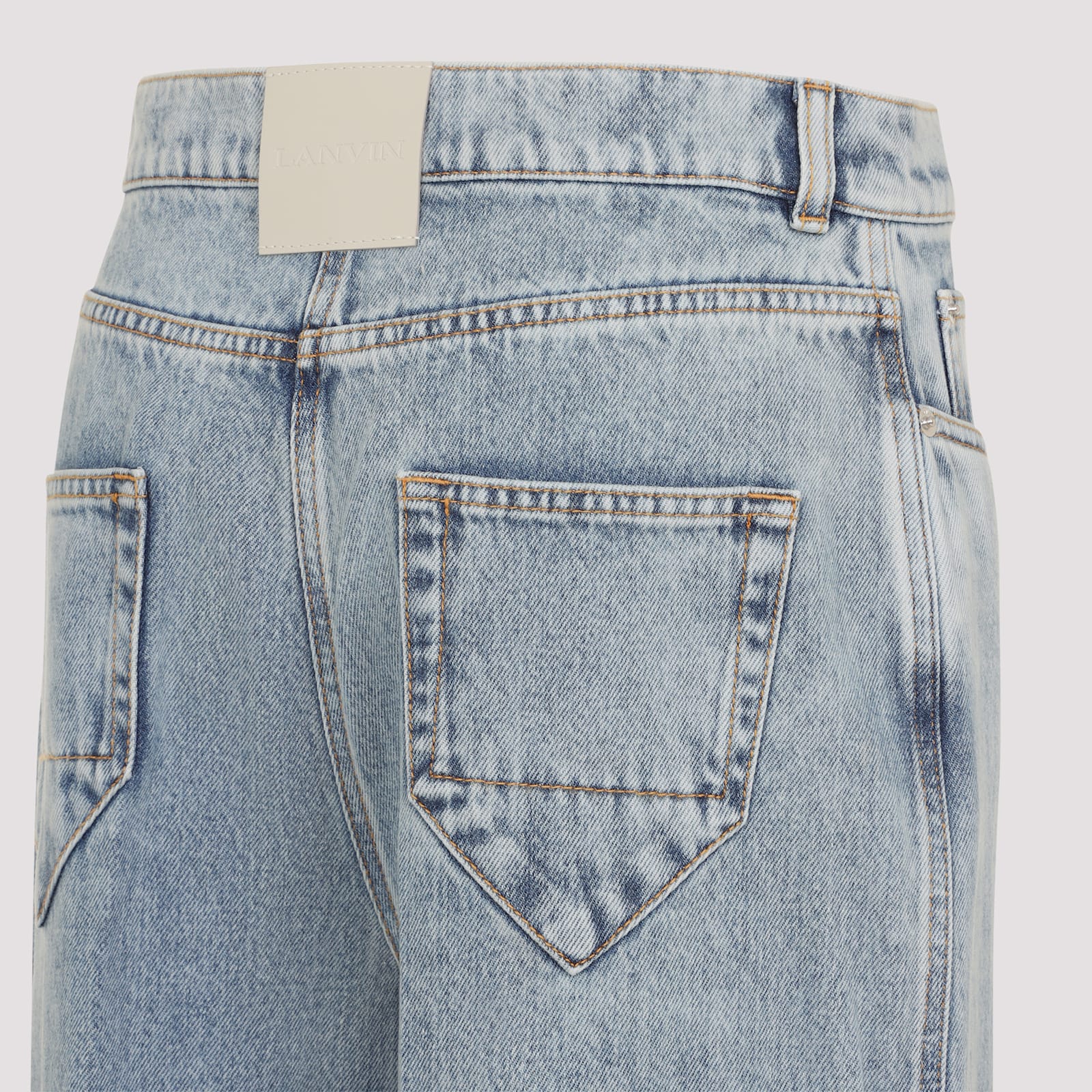 Lanvin Blue Wide-leg Cuffed Jeans