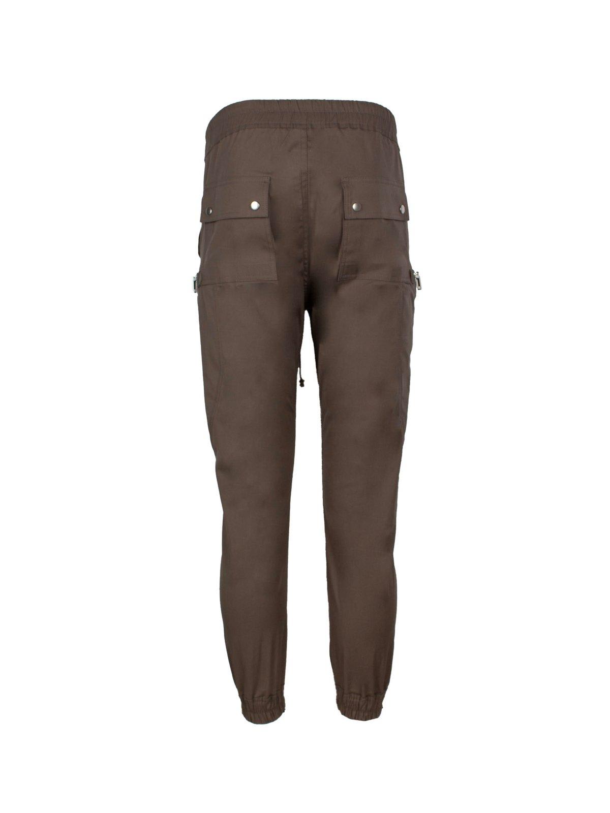 Shop Rick Owens Zip Detailed Drawstring Trousers In Dust