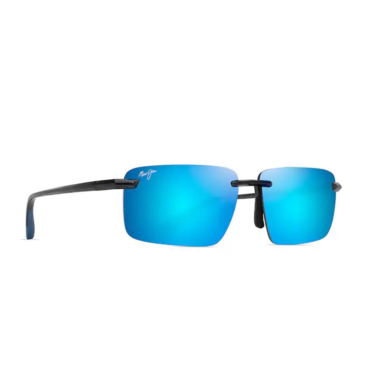 Shop Maui Jim Laulima Blue Hawaii Shiny Sunglasses In Nero