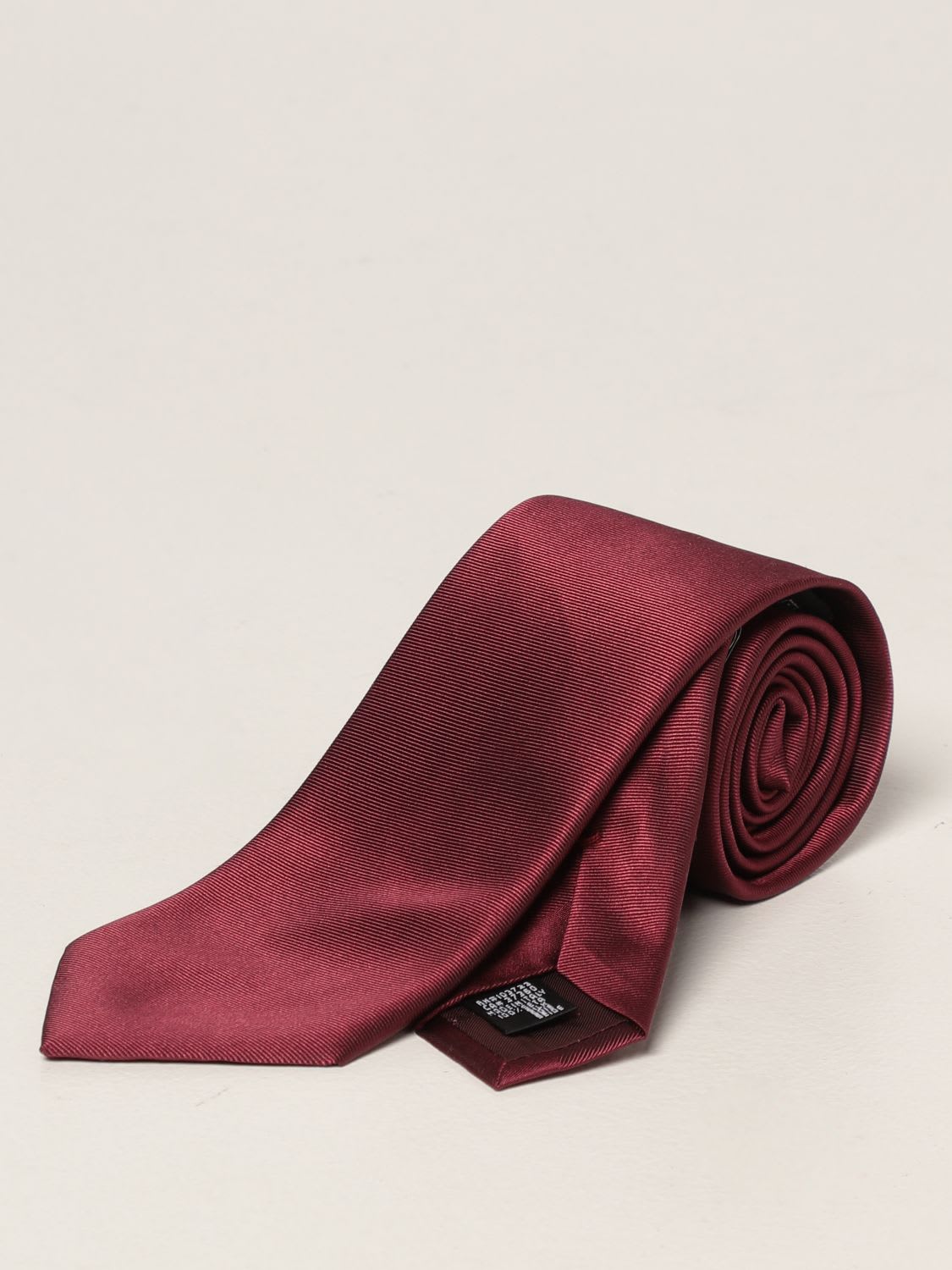 Emporio Armani Silk Tie In Burgundy