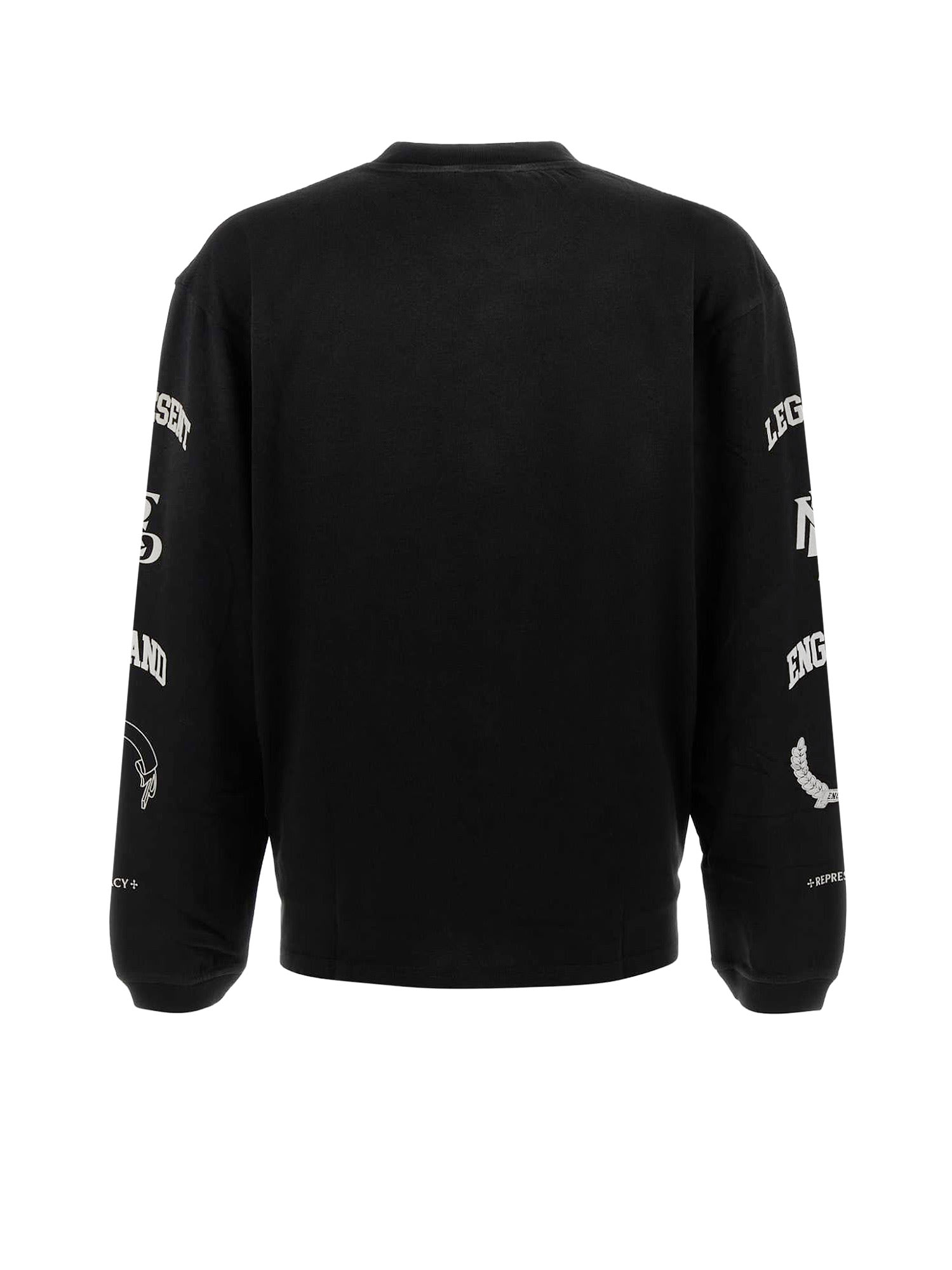 Represent Cotton Sweatshirt With Distressed Effect In Black