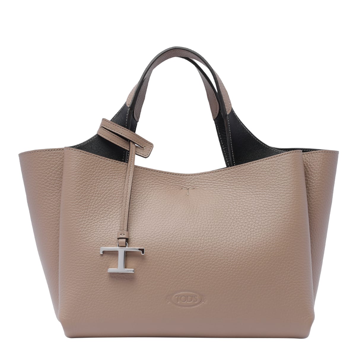 Shop Tod's Mini Leather Handbag In Beige