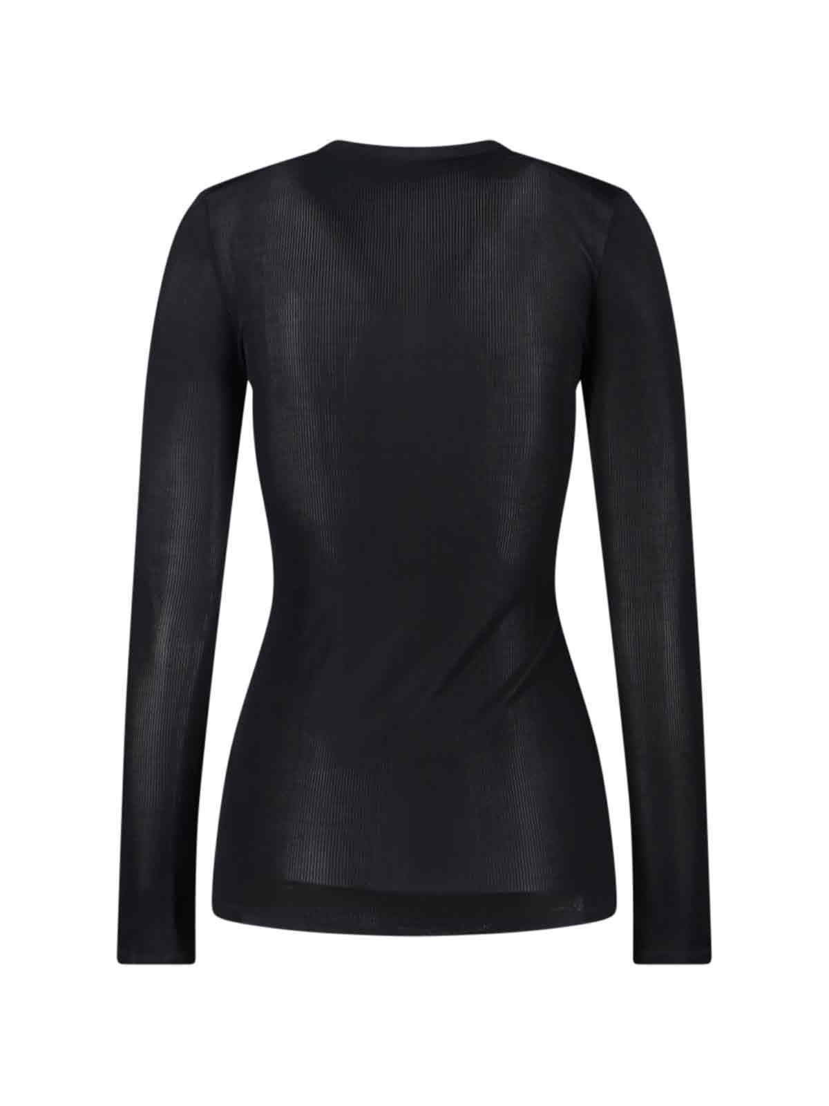 Balmain Long-sleeved Lace-up Top In Black