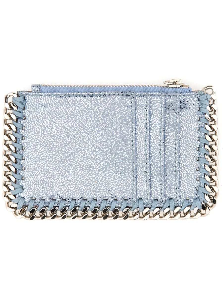 Stella Mccartney Card Holder Falabella In Azure