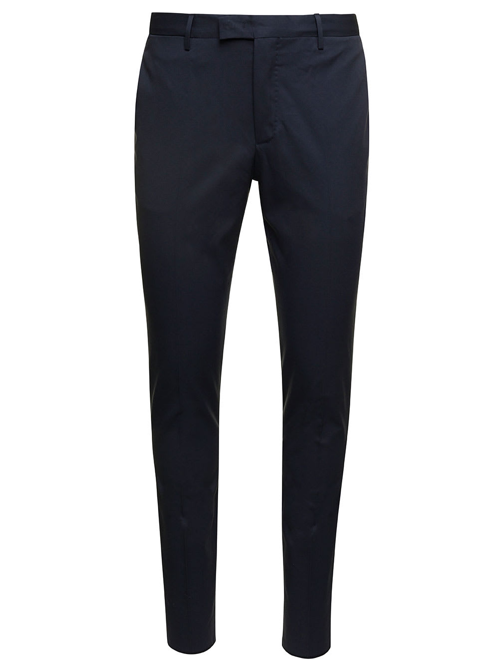 Pt01 Skinny Tailored Trousers In Blue Cotton Man In Navy