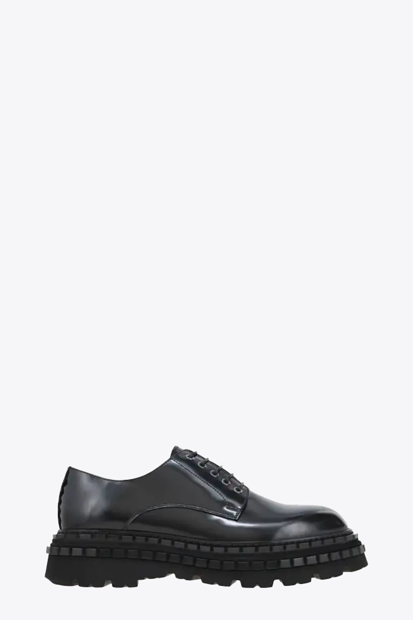 Derby In Pelle Di Vitello Abrasivato Black leather lace-up derby shoes - William 525