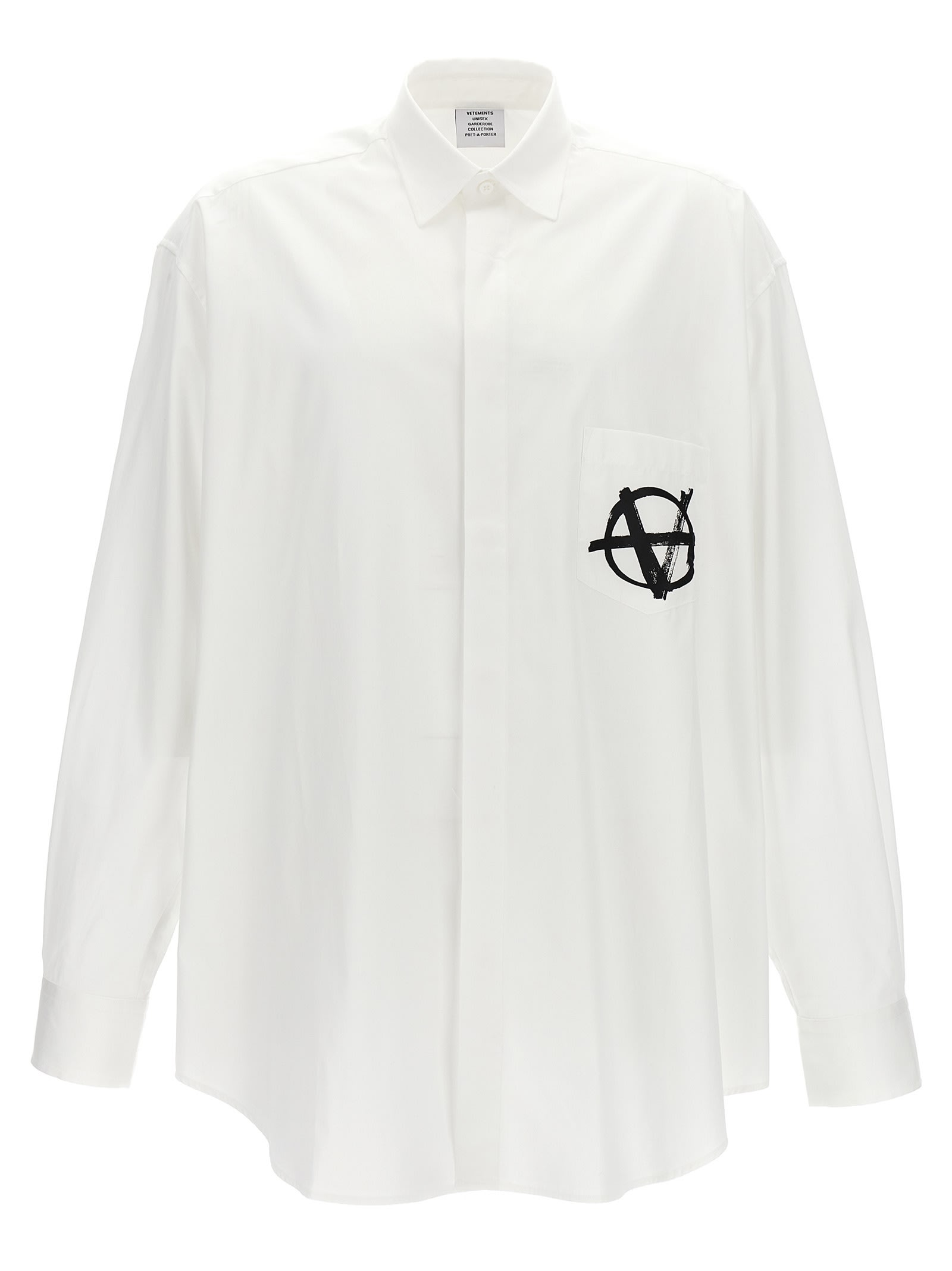 Shop Vetements Anarchy Shirt In White/black