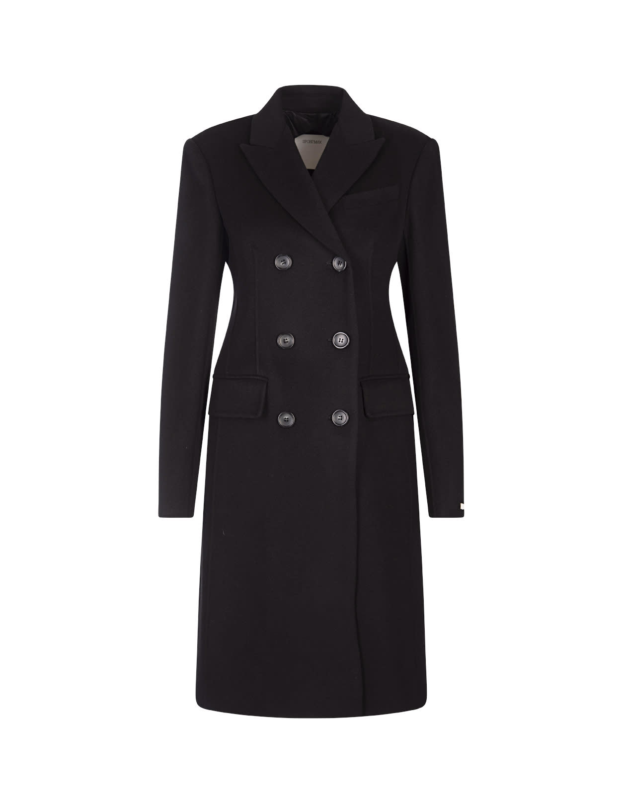 Shop Sportmax Black Morgana Coat