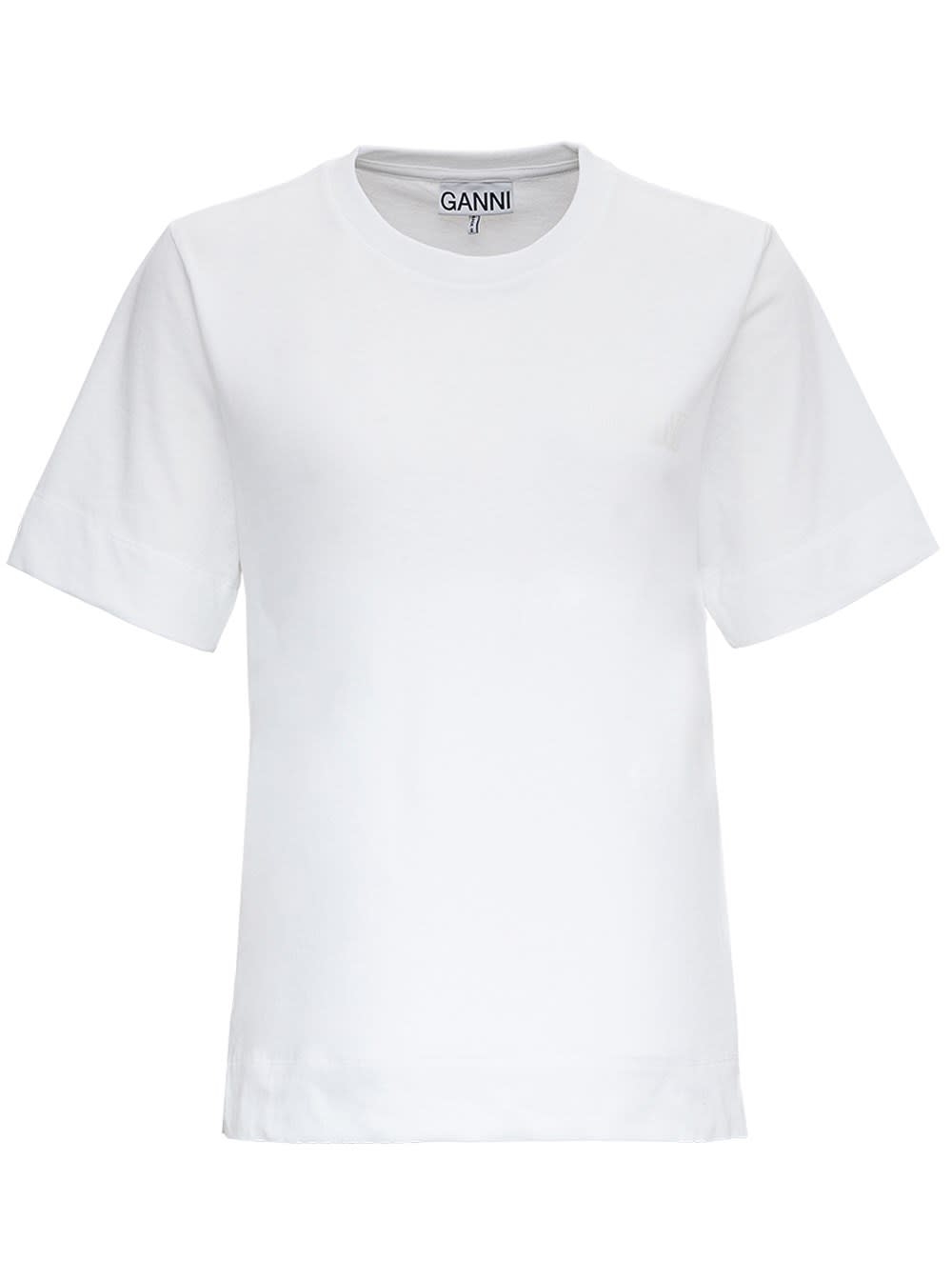 Click to view more detailed imagery on our partner's website Ganni Thin Software T-shirt In White Jersey