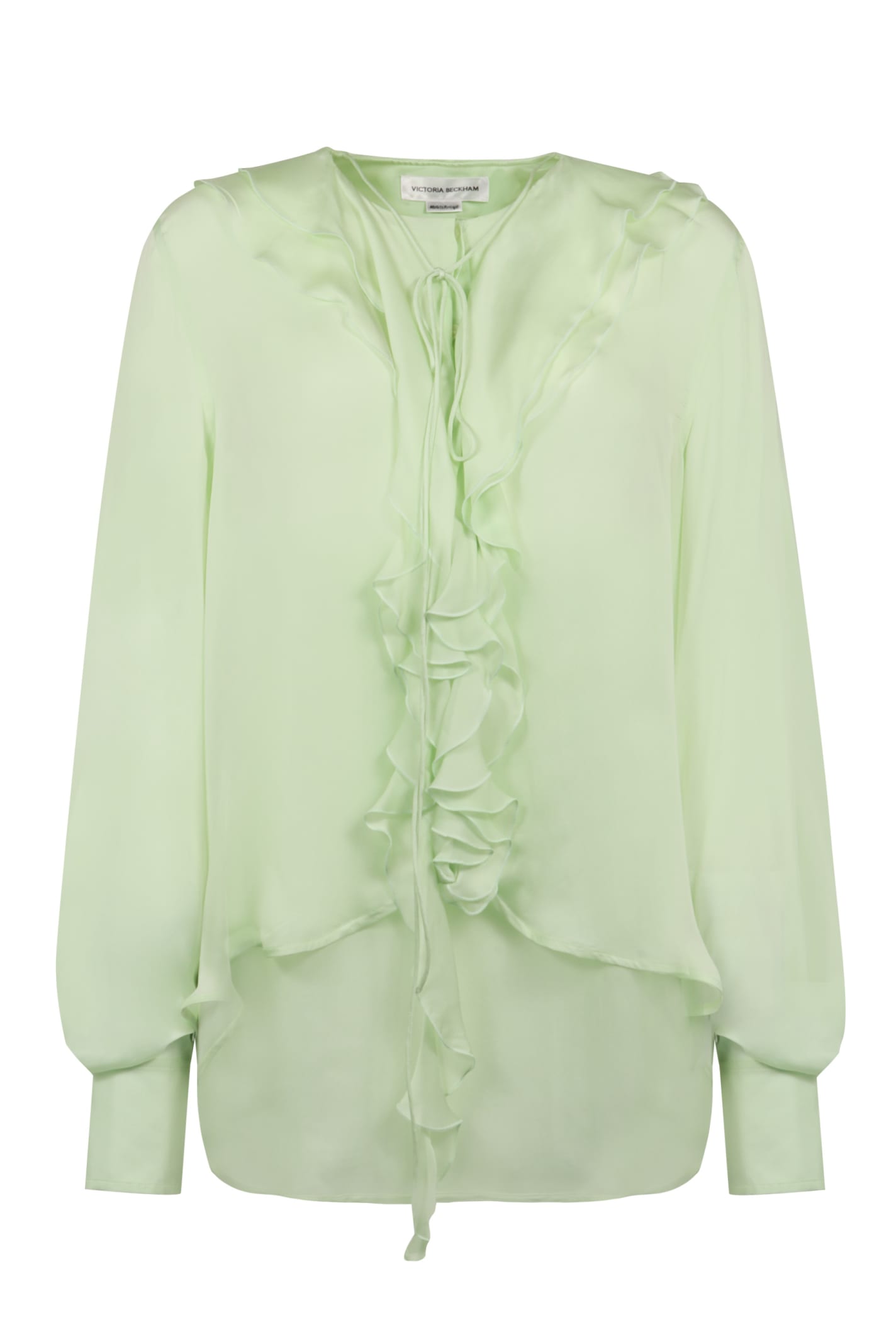 Shop Victoria Beckham Silk Blouse In Green