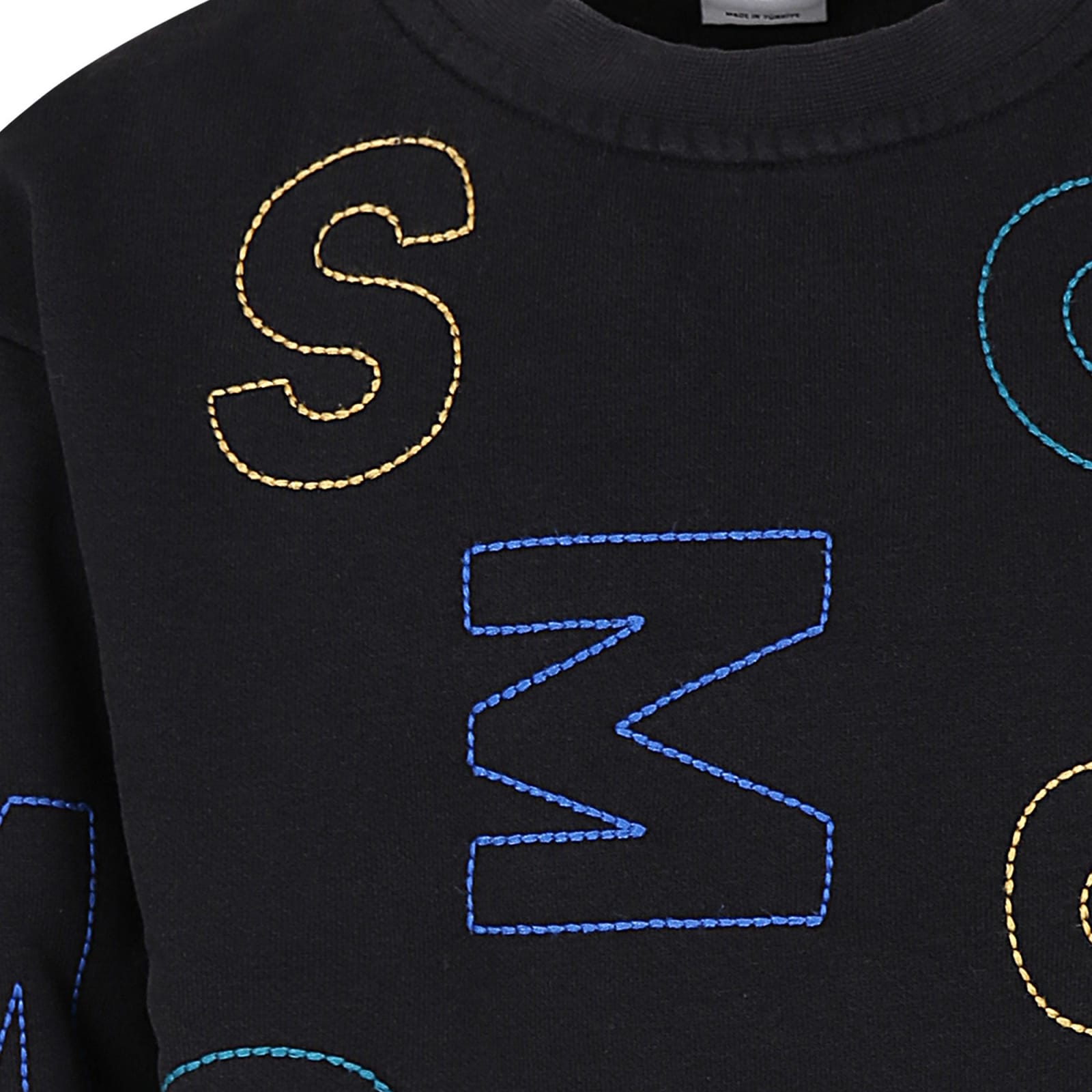 Stella Mccartney Black Sweatshirt For Boy With Logo In Black
