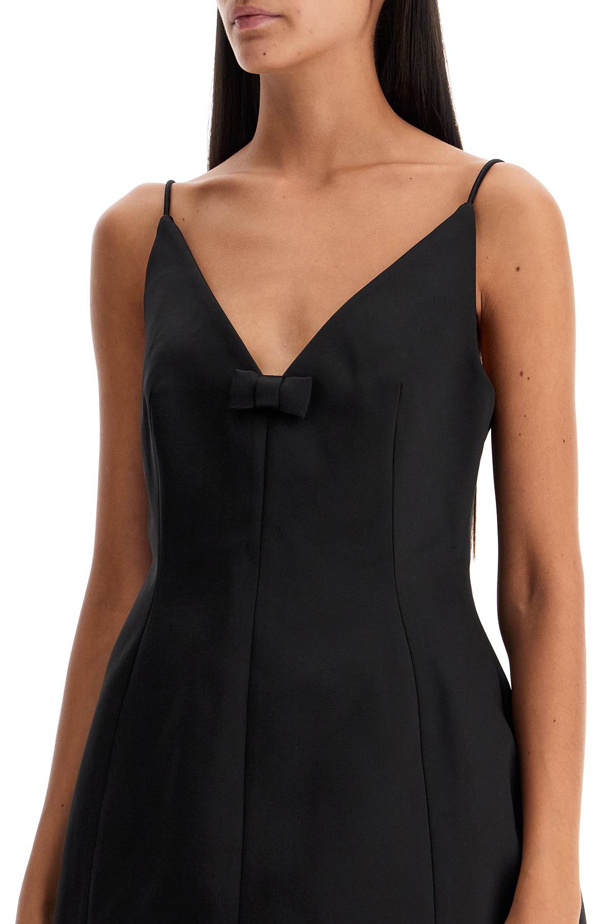 Shop Marc Jacobs Mini Abito The Satin Bow Dress In Black (black)