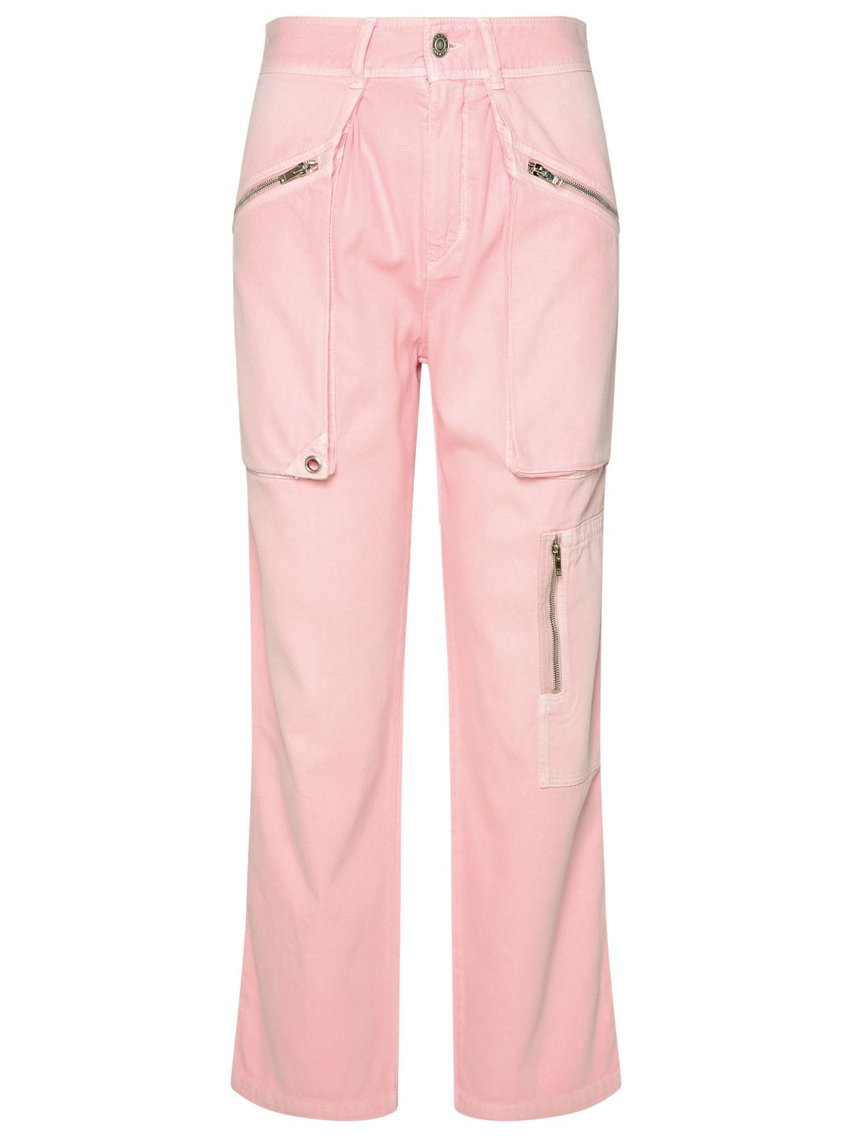 Shop Isabel Marant Juliette Pink Cotton Trousers