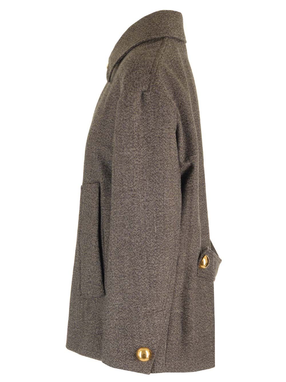 Ami Alexandre Mattiussi Wool And Cotton Caban Coats Brown In Brown