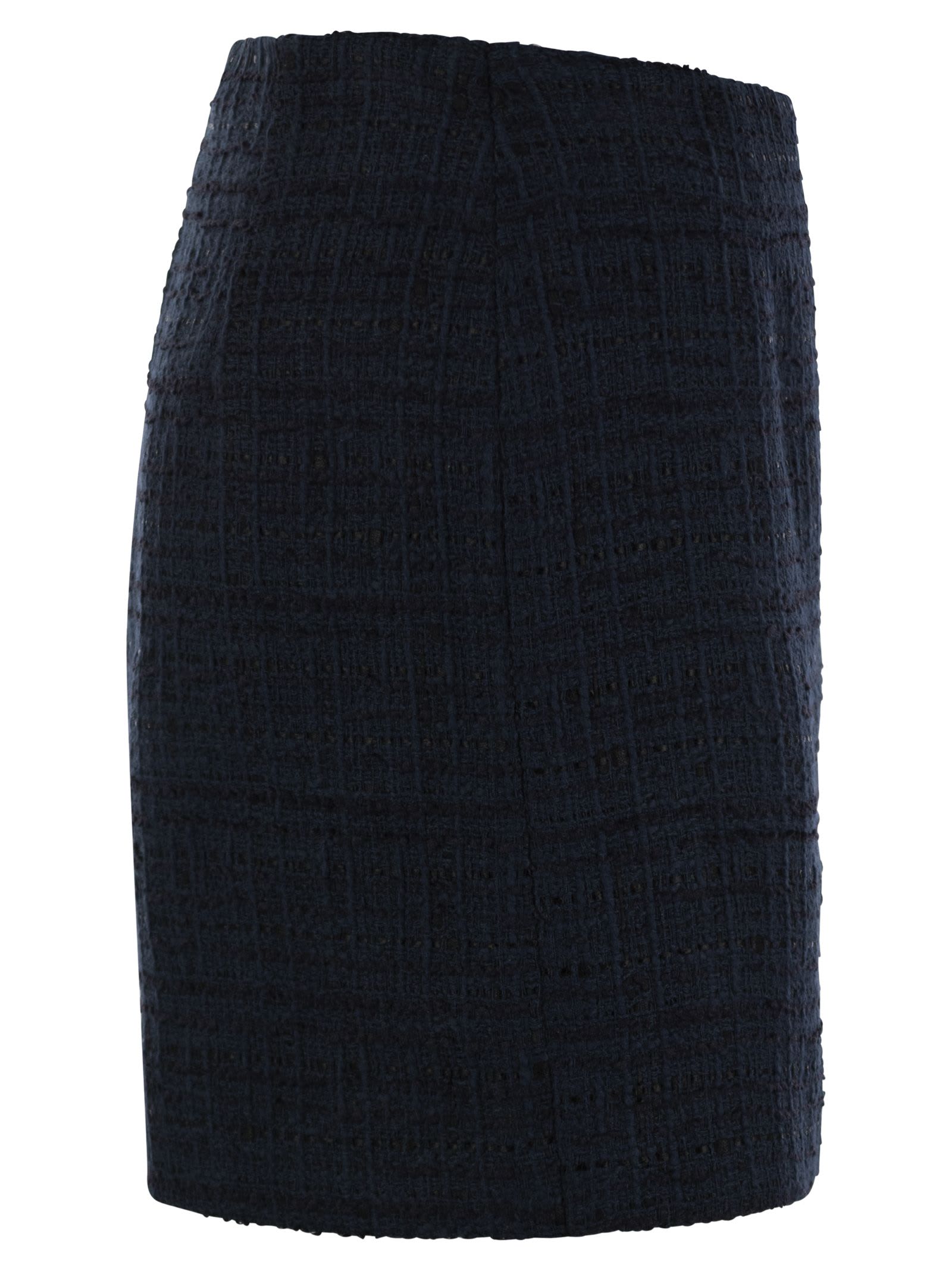 Shop Tagliatore Tweed Short Skirt In Blue