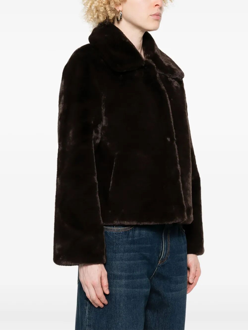 Apparis Elis Coat In Brown