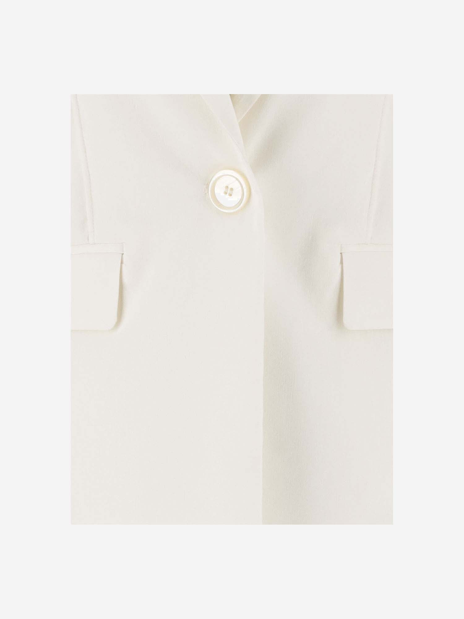 Shop Pinko Linen And Viscose Blend Single-breasted Jacket In White