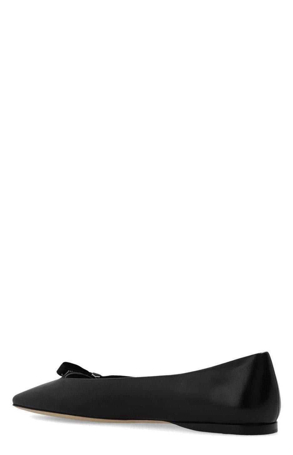 Shop Jimmy Choo Veda Bow-detailed Ballet Flats In Nero