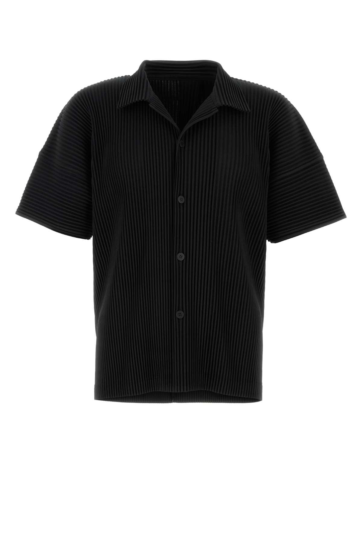 Issey Miyake Black Mc April Textured Shirt In Black