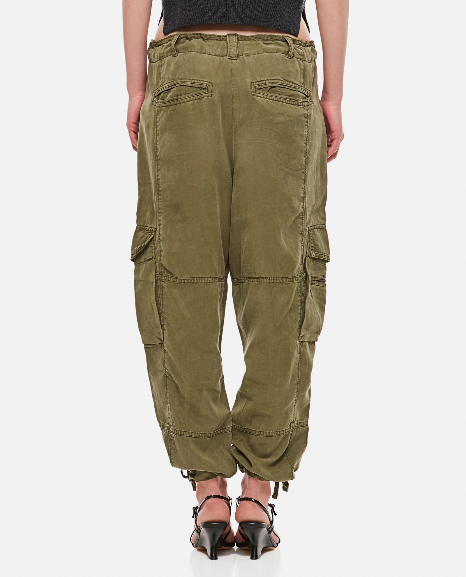 Shop Polo Ralph Lauren Wide Leg Chino Cropped Pants In Outdoors Olive