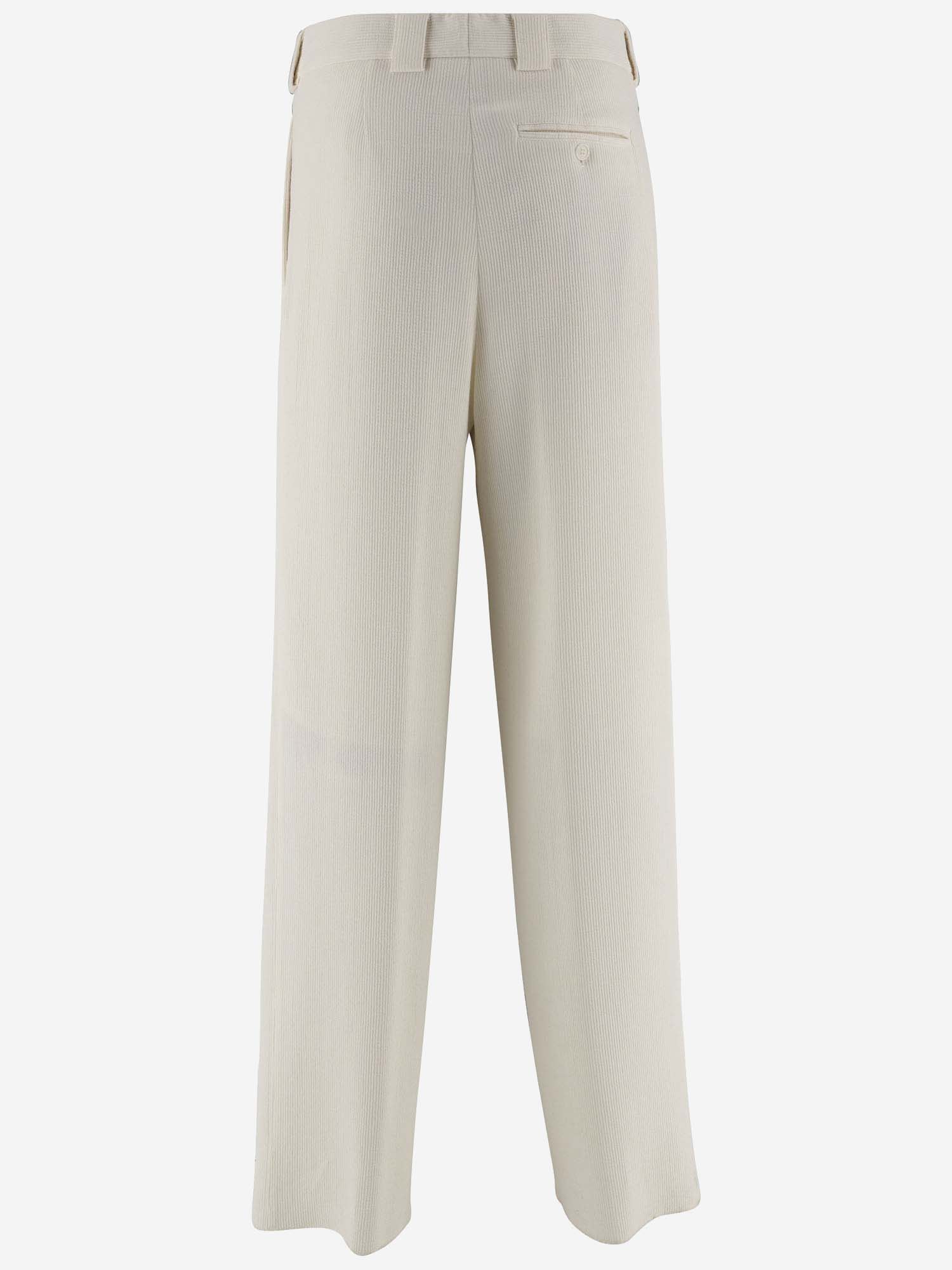 Shop Giorgio Armani Wool And Viscose Blend Pants In White