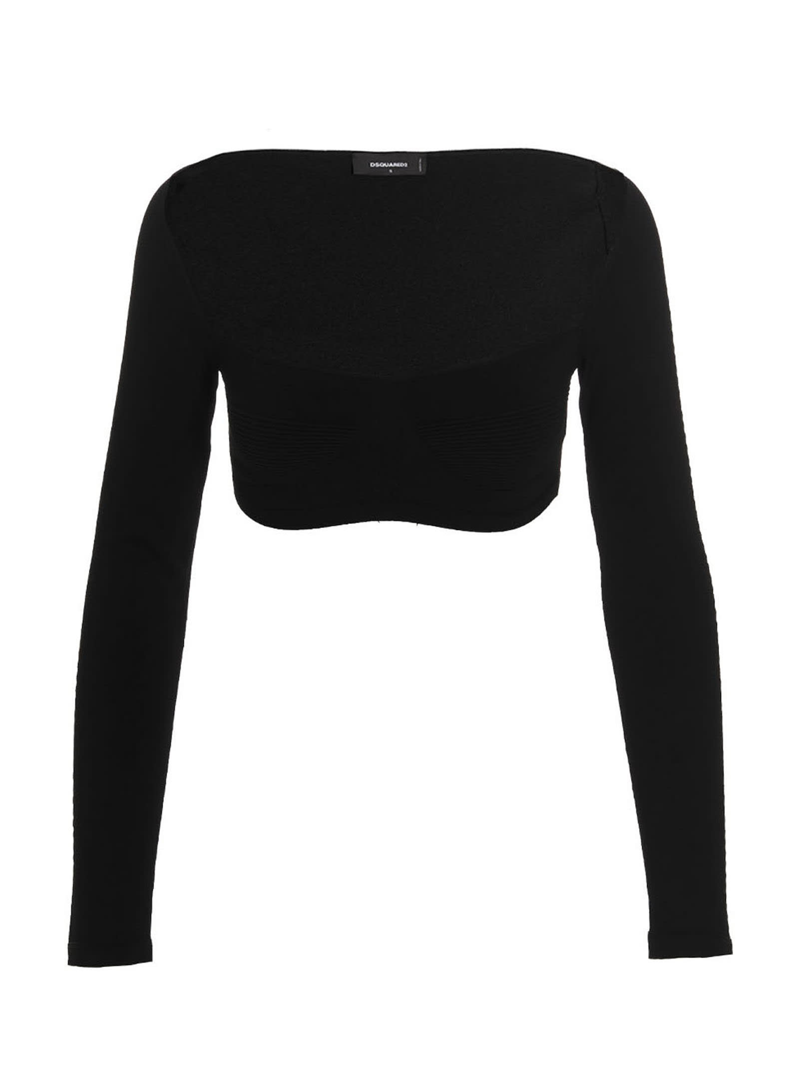 DSQUARED2 RIBBED CROPPED SWEATER