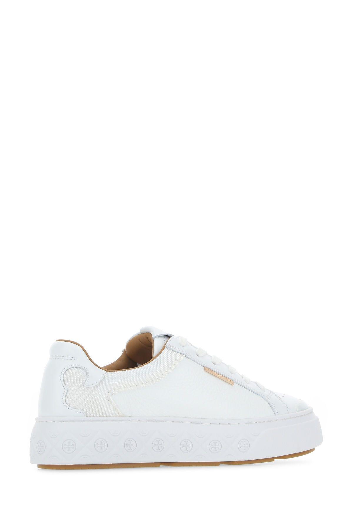 Shop Tory Burch White Leather Ladybug Sneakers
