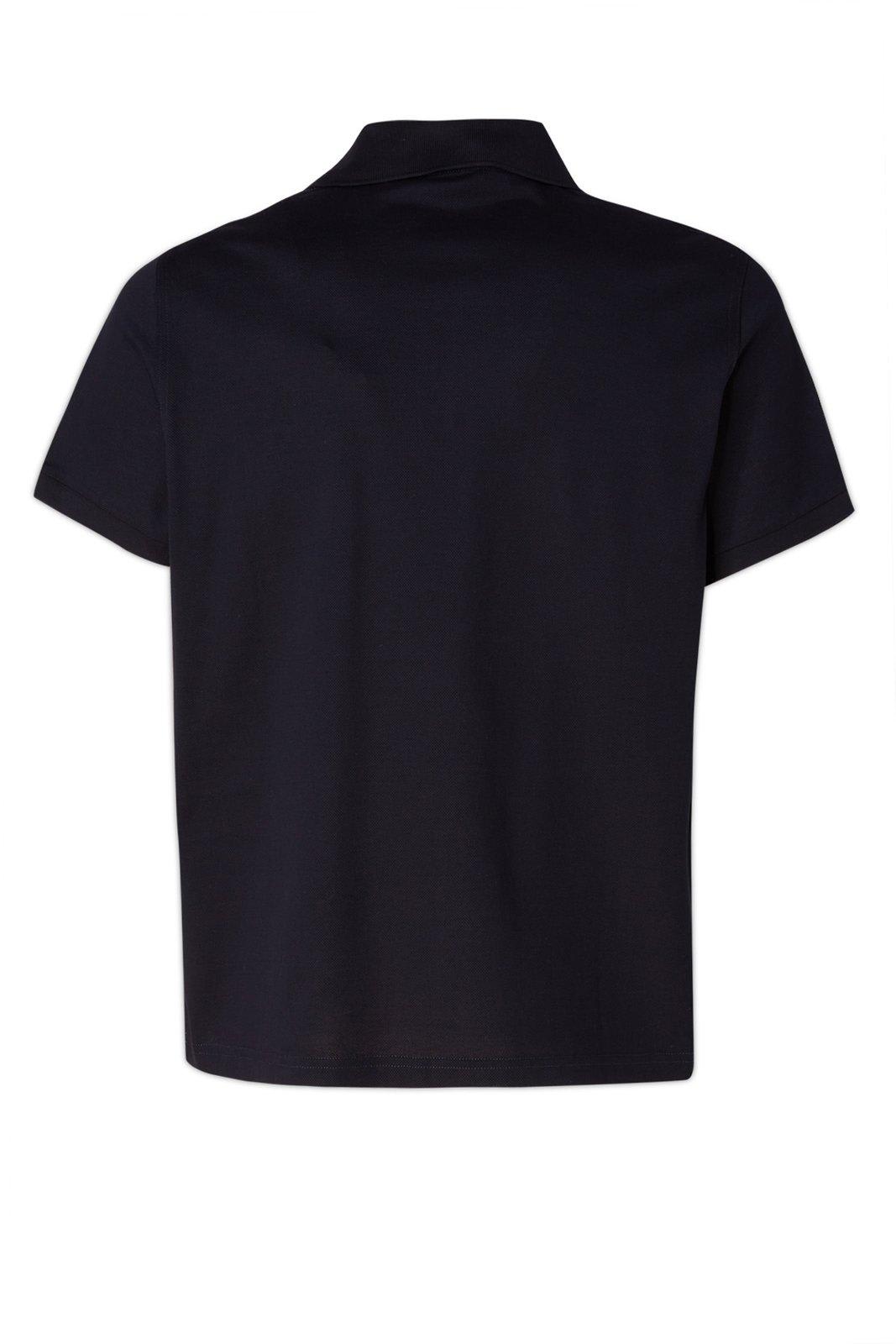 Shop Saint Laurent Buttoned Short-sleeved Polo Shirt In Navy