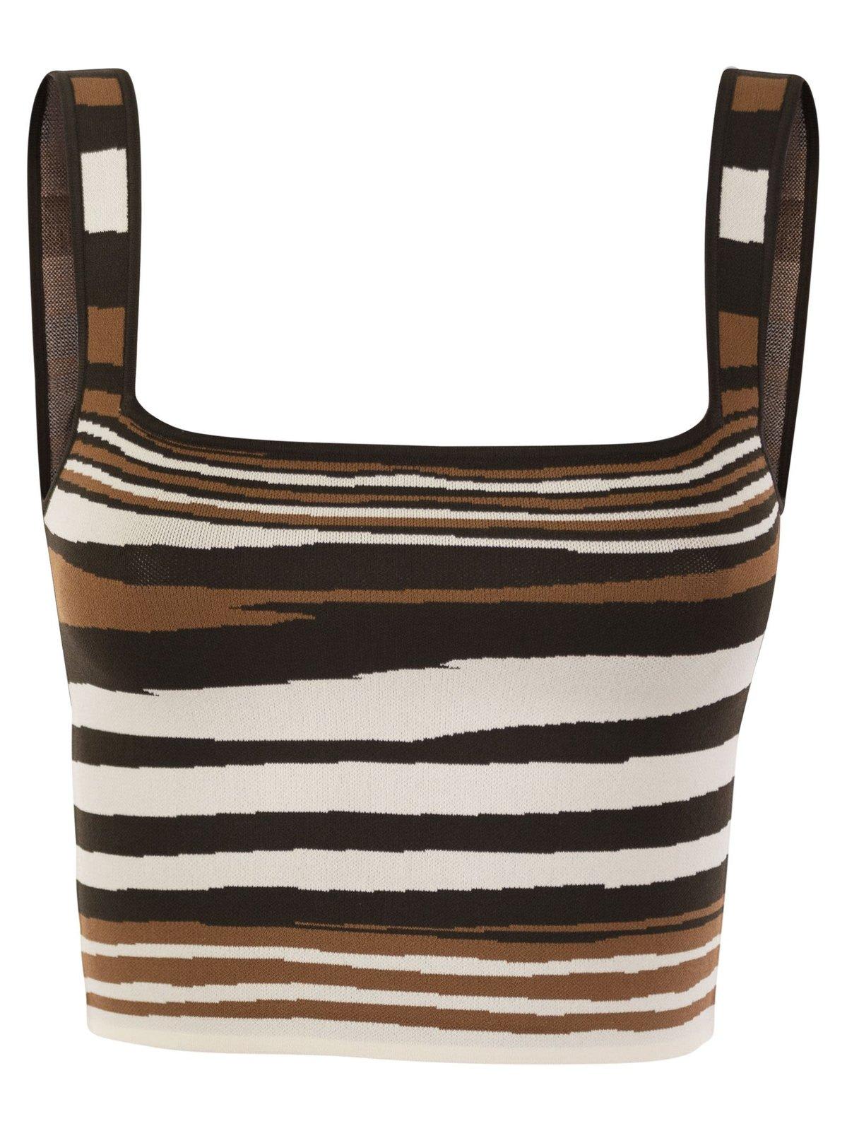 Shop Weekend Max Mara Sleeveless Cropped Tank Top  In Multicolor