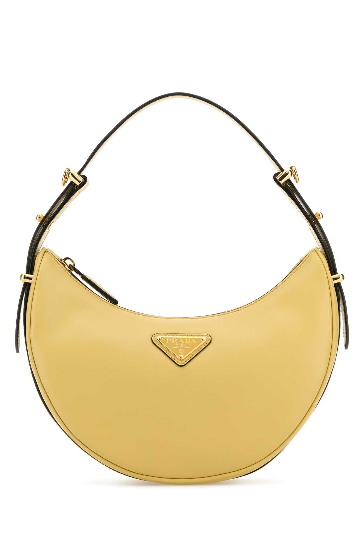 Shop Prada Pastel Yellow Leather Arquã¨ Handbag In Vaniglian