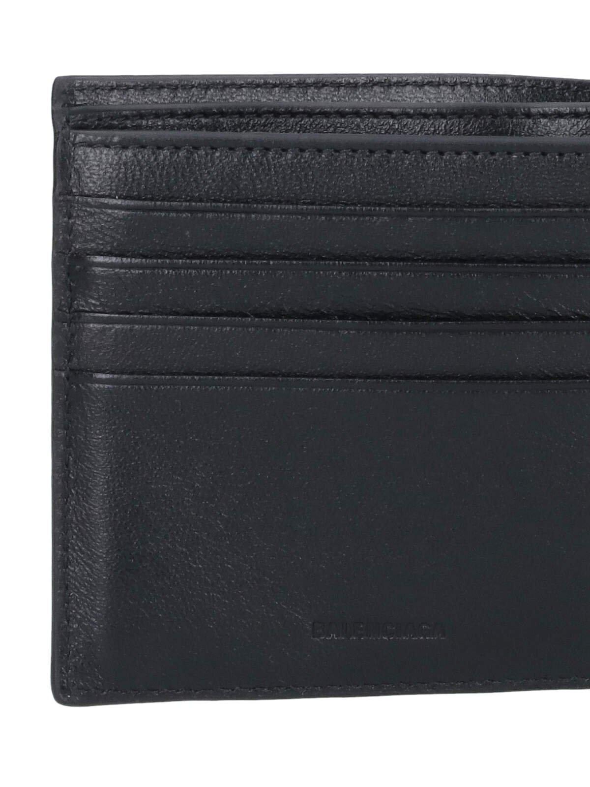 Shop Balenciaga Political Stencil Logo Print Bifold Wallet In Black