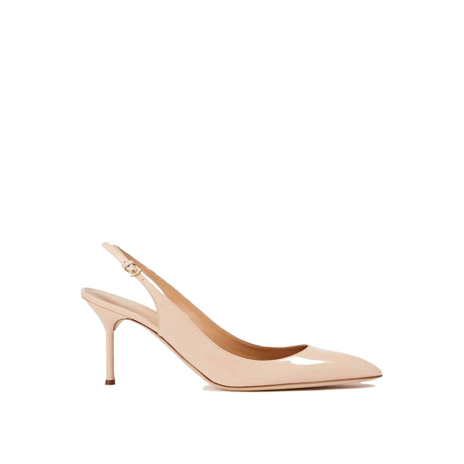 Shop Sergio Rossi Chichi 075 Leather Slingback Pumps In Beige