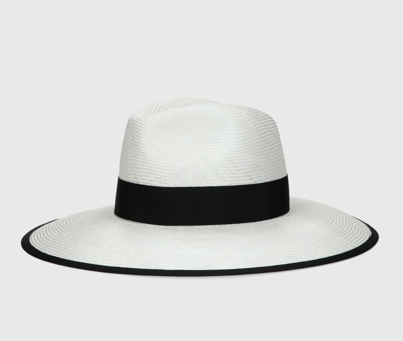 Shop Borsalino Sophie Parasisol In White, Black Hat Band