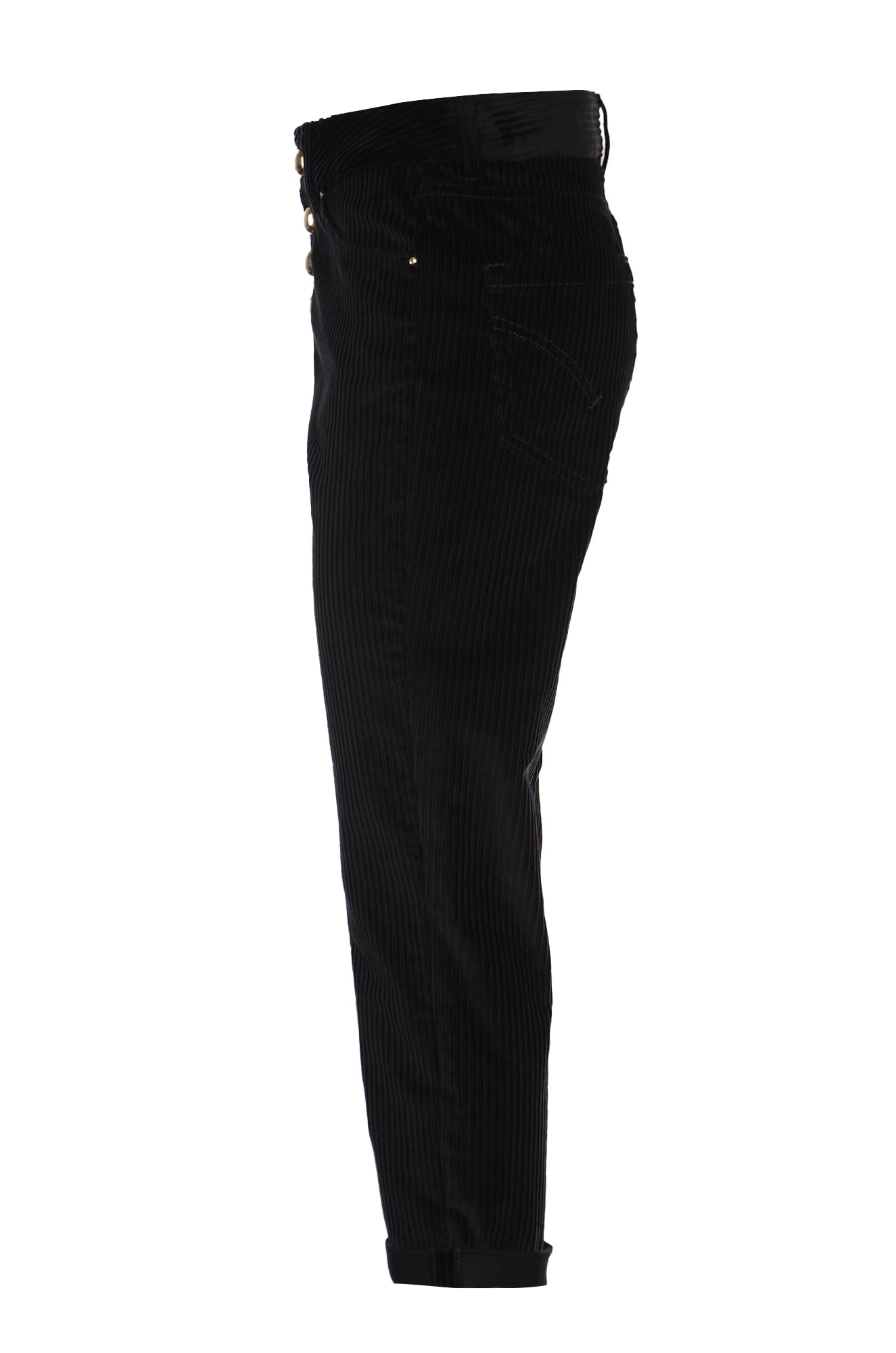 Shop Dondup Button Fitted Jeans In Black